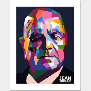 Abstract Popart Jean Sibelius in WPAP Posters and Art